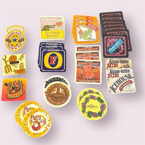 Vintage 90s Beer Restaurant Cardboard Coasters Lot of 30 - Picture 1 of 4